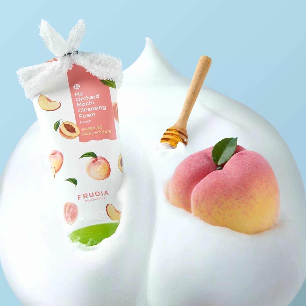 Пенка-моти для лица c персиком Frudia (Маркировка) — фото 2