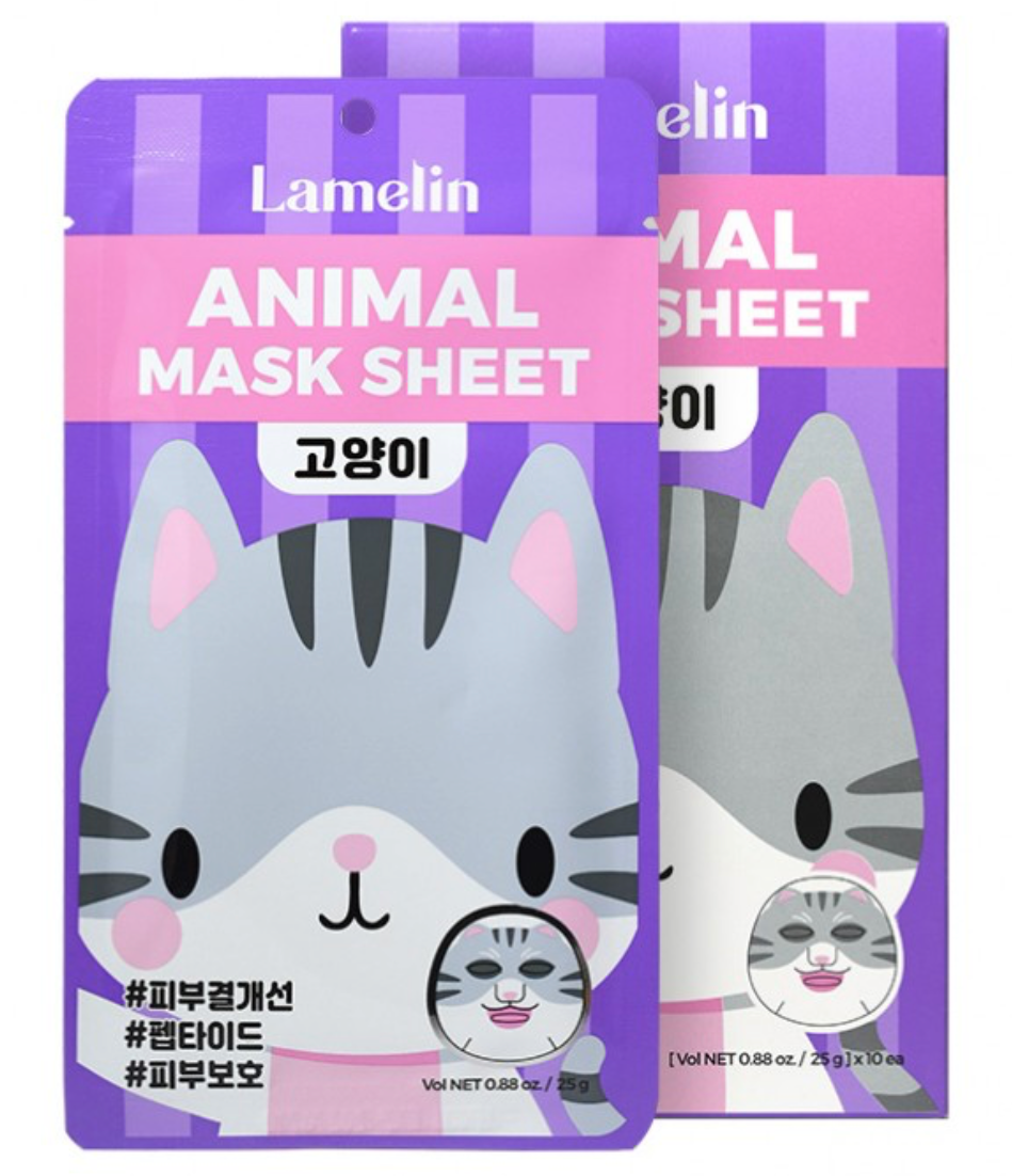 Тканевая маска с принтом "Кот" Lamelin